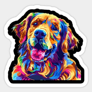 Golden Retriever Dog Colorfull Pop Art Design For Dog Onwer Sticker